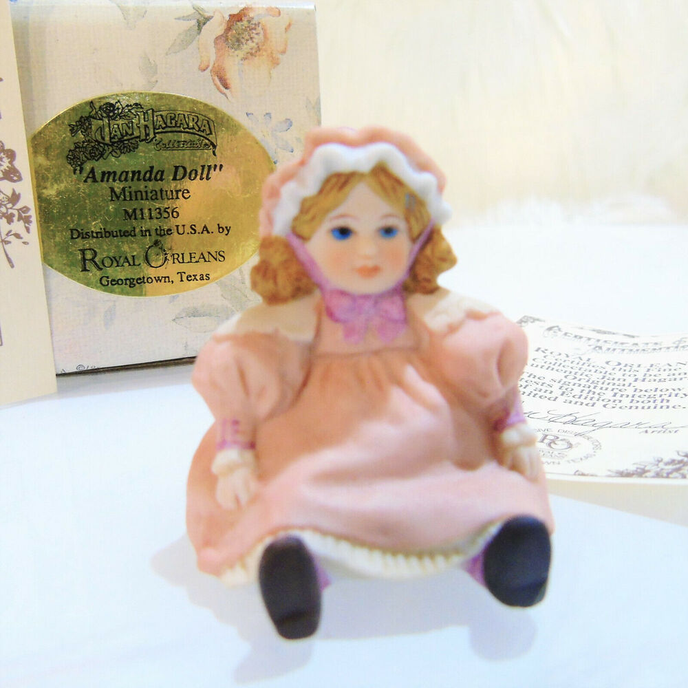 Jan Hagara Amanda Doll Porcelain 1.5" Mini Figurine Limited Edition Vtg 90s Box